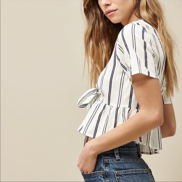 PacSun X LA Hearts Short Sleeve Tie Front Top - Picture 3 of 6